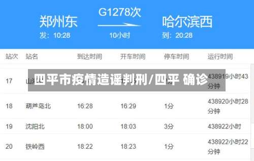 四平市疫情造谣判刑/四平 确诊-第1张图片